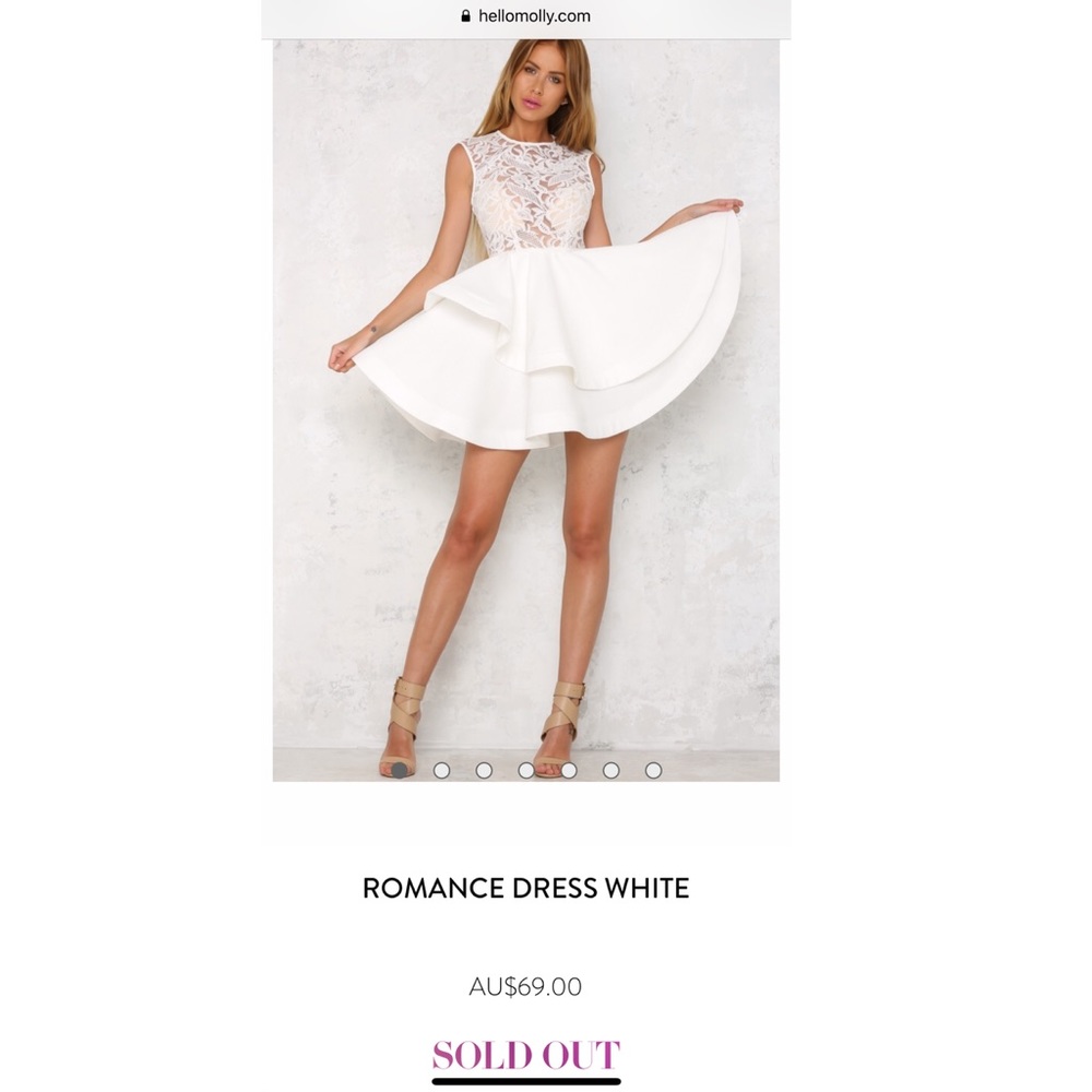 Hello Molly White flare midi dress. Never Worn!